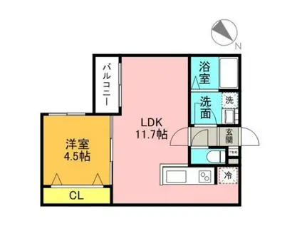 LEIA麻生(1LDK/3階)の間取り写真