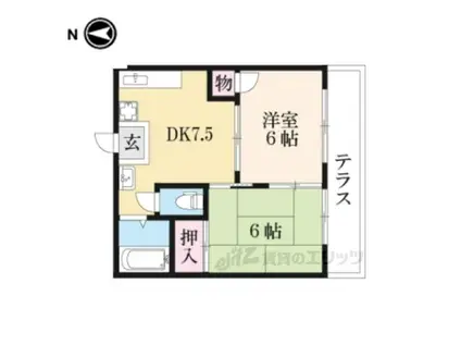レ・ユニオン・シミズ(2DK/2階)の間取り写真