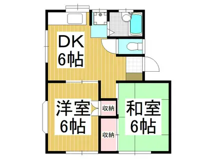 ハイツ唐沢2(2DK/1階)の間取り写真