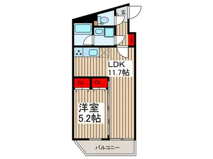 ハーモニーレジデンス東京八広ザ・スプレッド(1LDK/3階)の間取り写真