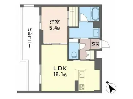 シャーメゾン アズナブル(1LDK/2階)の間取り写真