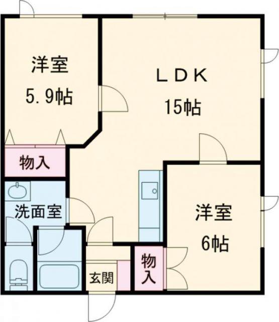 ロイヤルパレス(2LDK/1階)の間取り写真