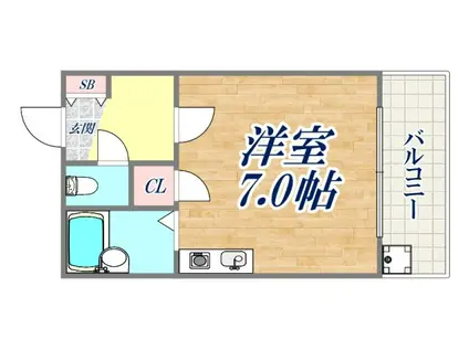 リンケージⅡ(ワンルーム/4階)の間取り写真