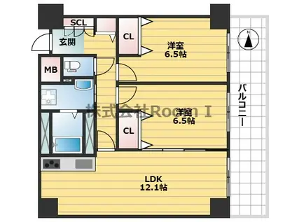 レジディア西天満(2LDK/8階)の間取り写真