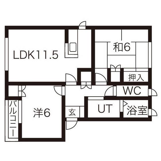 メゾンリリーフ長岡A棟(2LDK/2階)の間取り写真