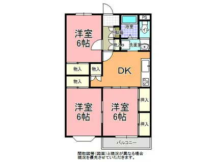 リッツガーデン I(3DK/3階)の間取り写真