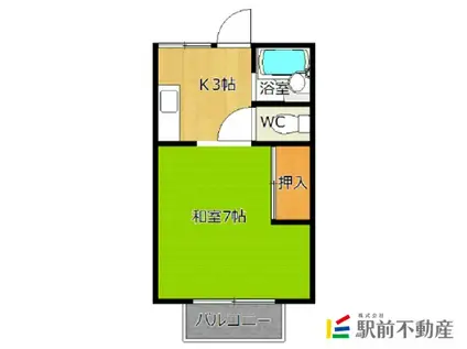 一刻館ハイツ(1K/1階)の間取り写真