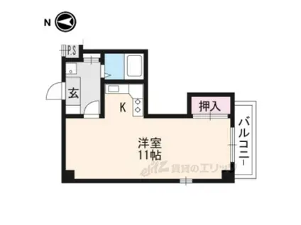 アビタ上賀茂(1K/2階)の間取り写真