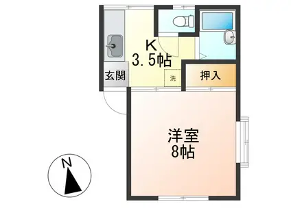 ハイツソフィア(1K/2階)の間取り写真