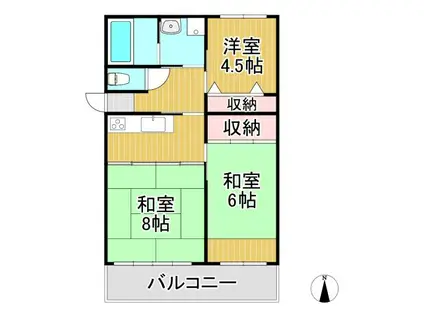 アーニスト野中(3DK/3階)の間取り写真