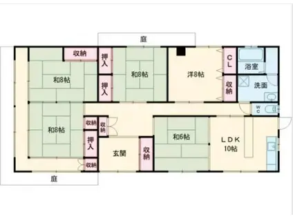 LA VIE EN ROSE(5LDK/1階)の間取り写真