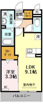 プリマテラッセ(1LDK/2階)の間取り写真