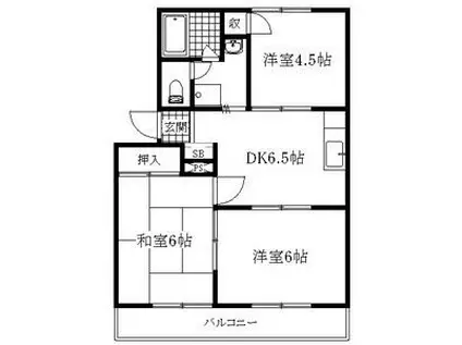 アーバンライフナノヒラ(3DK/2階)の間取り写真