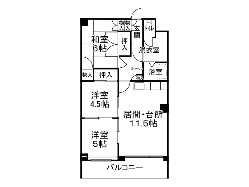 レジデンス西岡(3LDK/3階)の間取り写真
