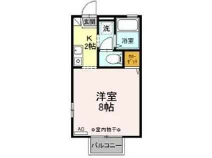 グランドールK II(1K/2階)の間取り写真