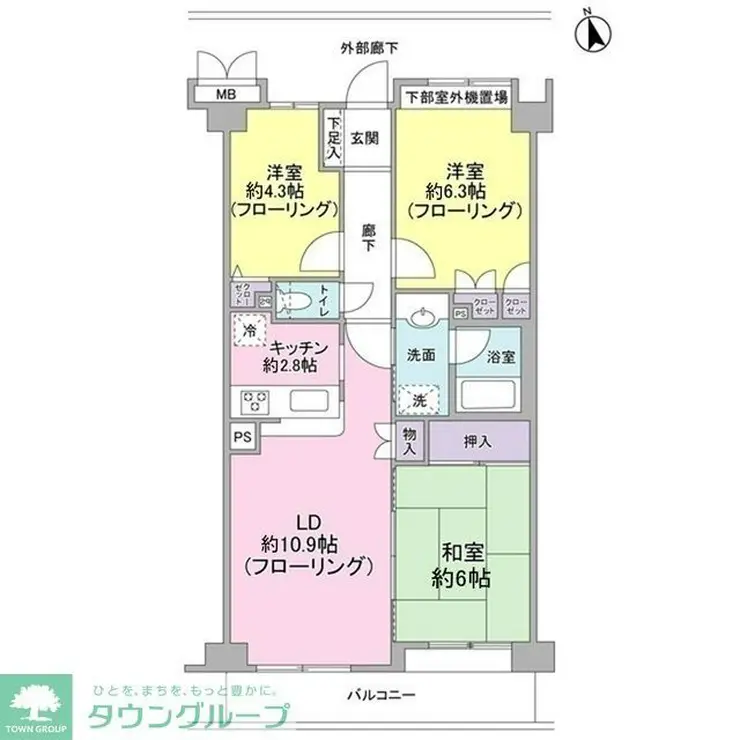 コスモ学芸大学 3階階 間取り