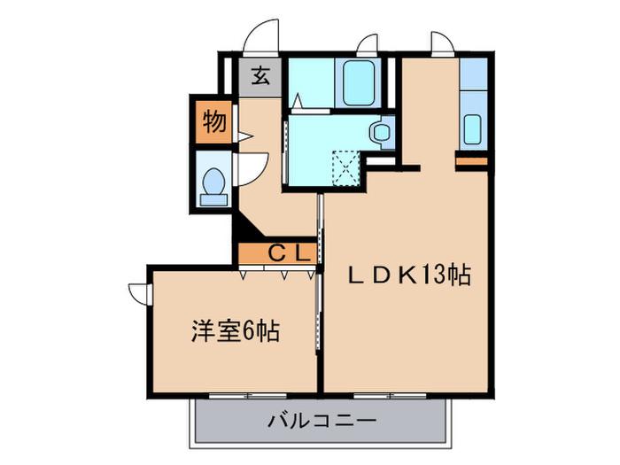 ソフィア(1LDK/1階)の間取り写真