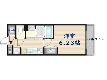 LUXE布施南II(1K/4階)の間取り写真