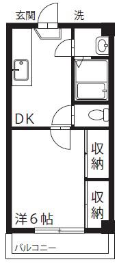 SKハイム(1DK/3階)の間取り写真