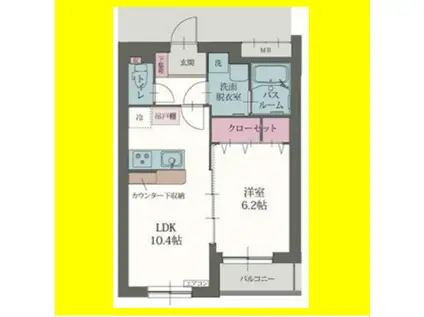 パルテールさくら(1LDK/3階)の間取り写真