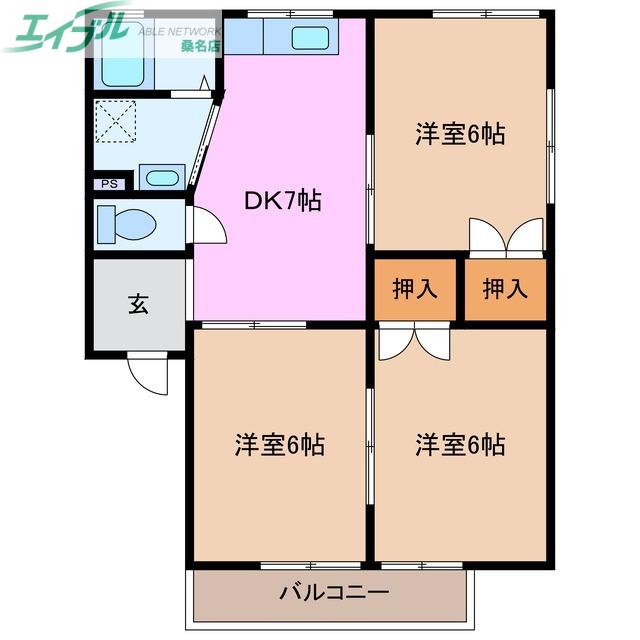VILLAGE(3DK/2階)の間取り写真