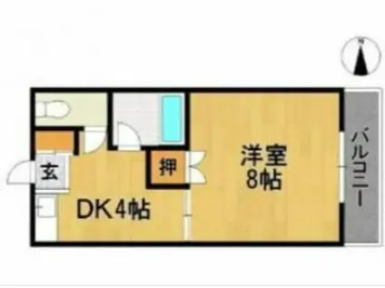 アザレアハイツ蒲池(1DK/2階)の間取り写真