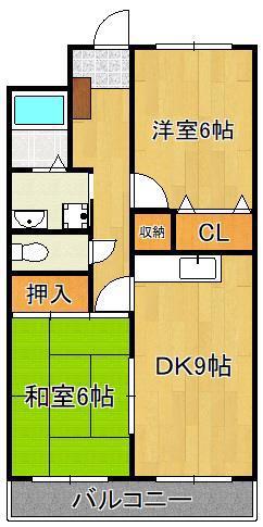ルネッサンス宮ノ尾I(2DK/2階)の間取り写真