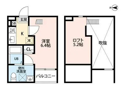 フラン (1K/2階)の間取り写真
