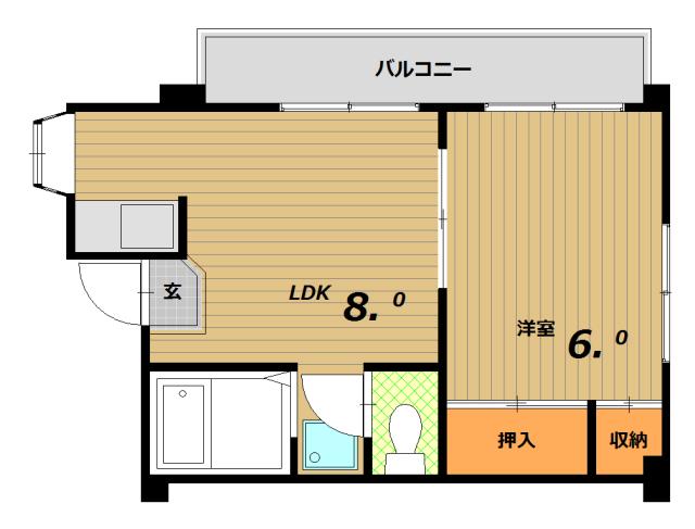 ウィーズ板宿(1DK/3階)の間取り写真
