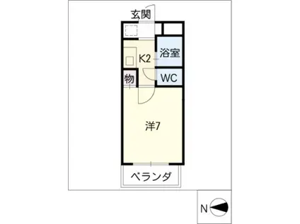 エスポワール名古屋(1K/7階)の間取り写真