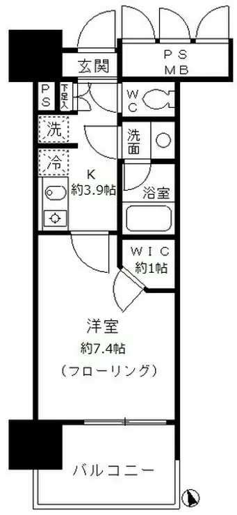 フォンテーヌ芝浦 10階階 間取り