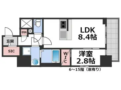 エスリードレジデンス大阪天王寺(1LDK/10階)の間取り写真