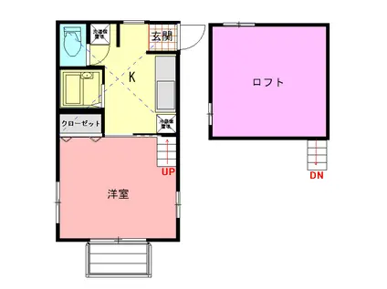 クラシカル旭台(1K/2階)の間取り写真