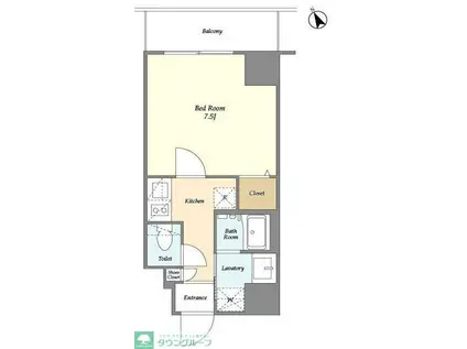 リビオメゾン入谷(1K/4階)の間取り写真