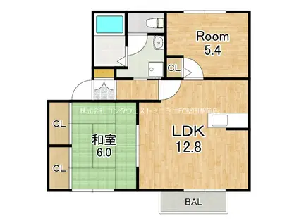 ハートフルビューD棟(2LDK/1階)の間取り写真