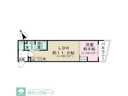 Jブラン西新井(1LDK/1階)の間取り写真