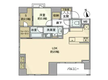 グランスイート八丁堀(1SLDK/8階)の間取り写真