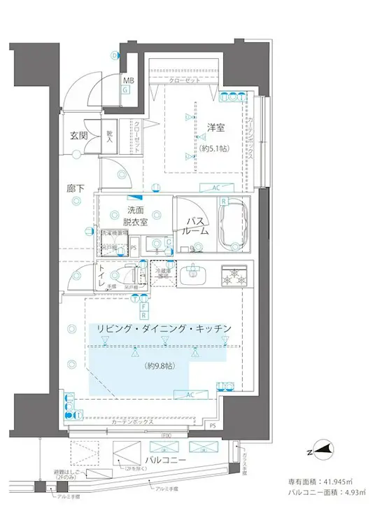 ZOOM浅草WEST 4階階 間取り