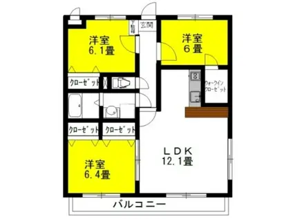 セントラル・フェスタIV(3LDK/3階)の間取り写真