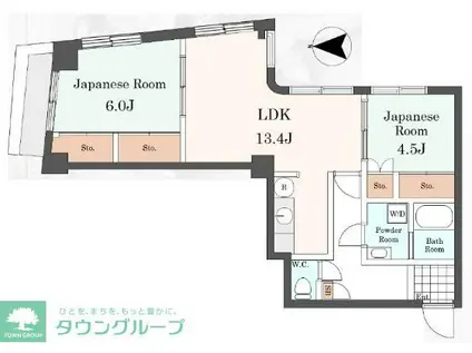 メゾン・ノア(2LDK/2階)の間取り写真