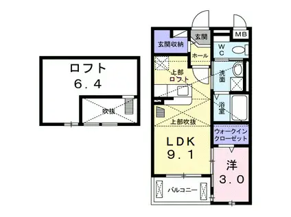 ベル エトワール(1LDK/2階)の間取り写真
