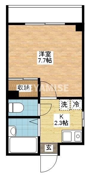 サンフル中園(1K/2階)の間取り写真