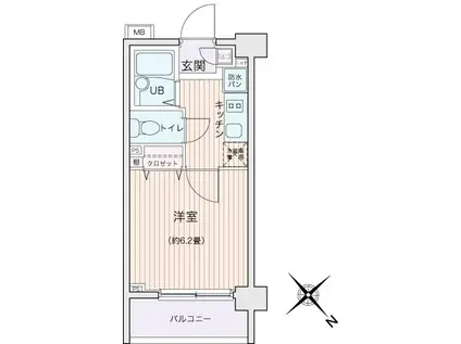 エコロジー都立大学レジデンス(1K/3階)の間取り写真