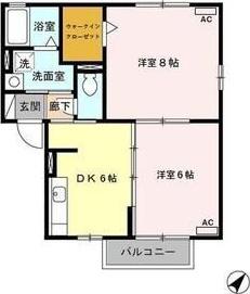 アヴァンセ(2DK/2階)の間取り写真