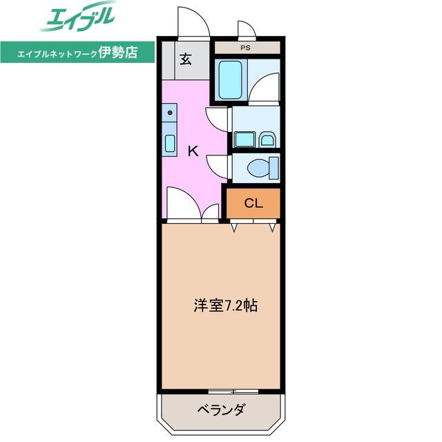 マンションLIVE(1K/2階)の間取り写真