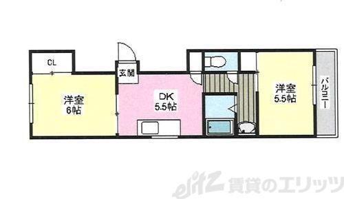 上穂ハイツ(2DK/2階)の間取り写真