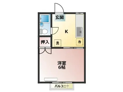 エステートピアホッタ(1K/2階)の間取り写真