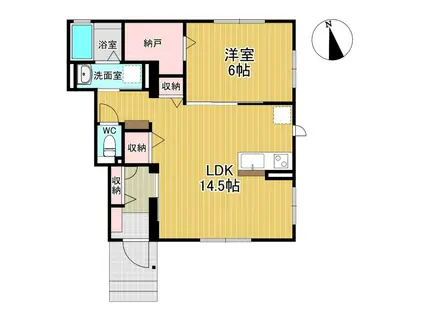 プランドール(1LDK/1階)の間取り写真