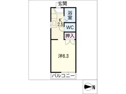 フリーライフふじなみ(1K/1階)の間取り写真