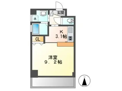 シャトレ(1K/4階)の間取り写真